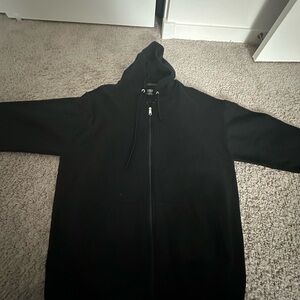 black zip up jacket